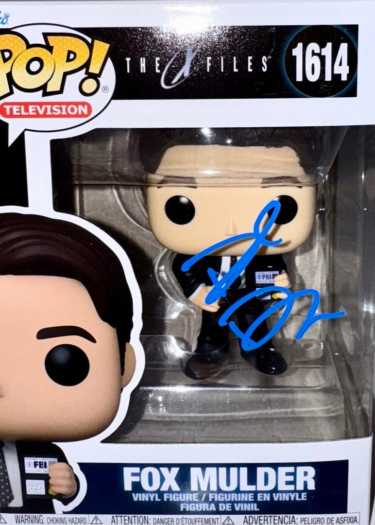 David Duchovny Signed Funko Pop #1614 "Fox Mulder" X-Files (Blue Ink) - JSA COA #03